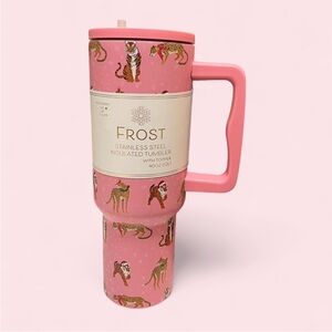 FROST 40oz stainless steel insulated tumbler pink cheetah tiger print